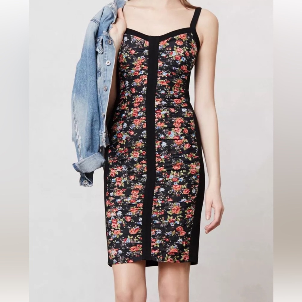 Bailey 44 Ruched Floral Bodycon Tank Dress
